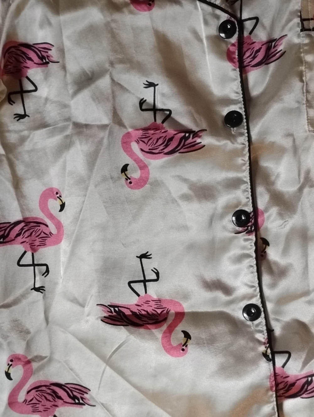Pink Flamingo Satin Pajama Set - Picture 2 of 7